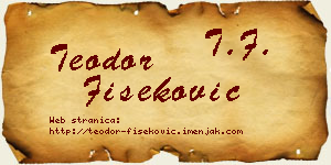 Teodor Fišeković vizit kartica